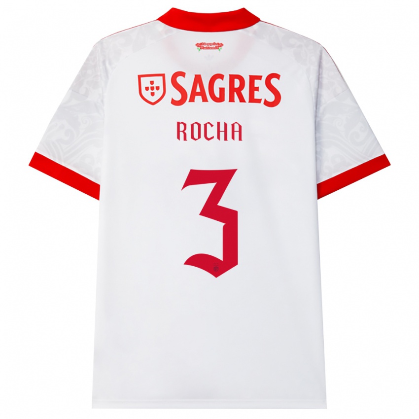 ילדים Diogo Rocha #3 לבן אדום צהוב הרחק ג'רזי 2026/27 חולצה קצרה