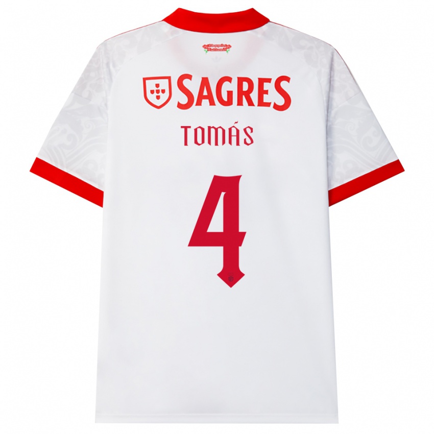 ילדים Tomás Ferreira #4 לבן אדום צהוב הרחק ג'רזי 2026/27 חולצה קצרה