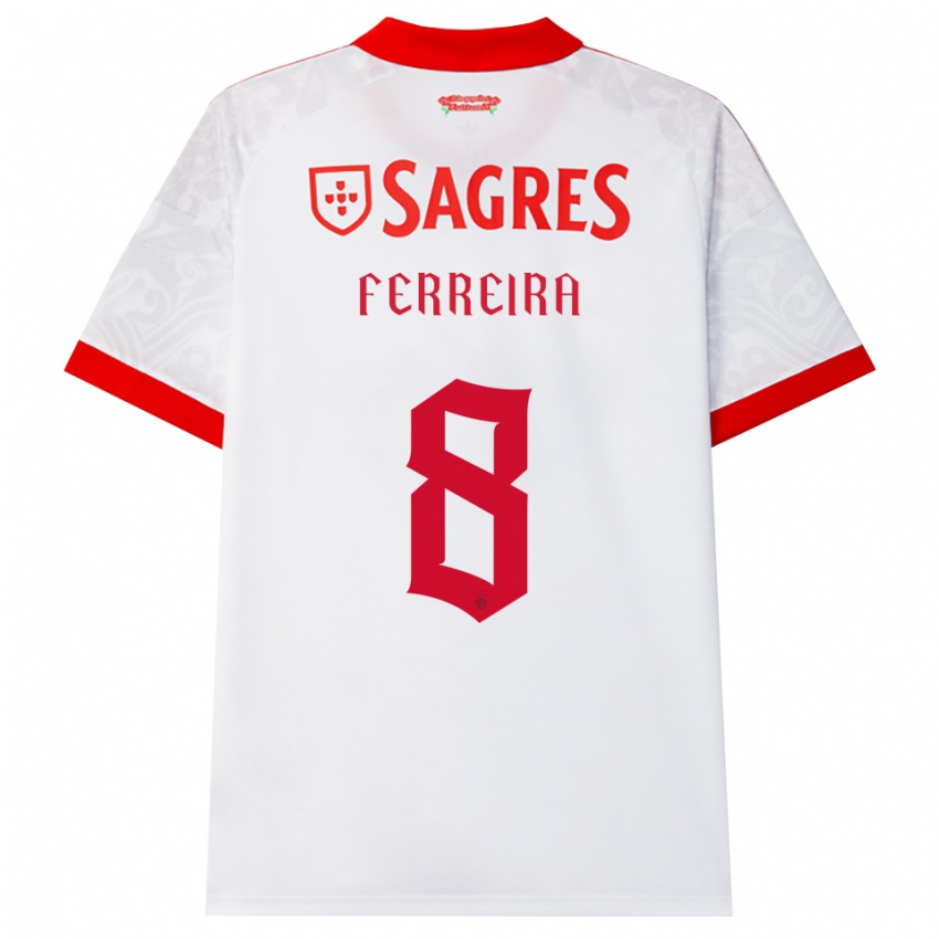 ילדים Isaac Ferreira #8 לבן אדום צהוב הרחק ג'רזי 2026/27 חולצה קצרה
