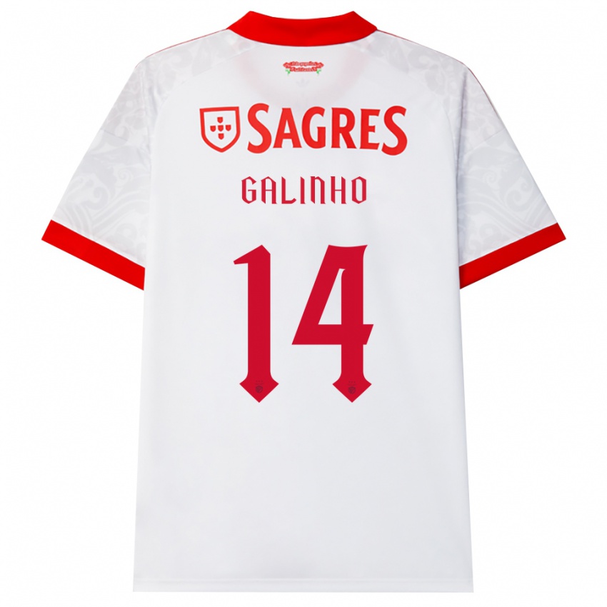 ילדים Miguel Galinho #14 לבן אדום צהוב הרחק ג'רזי 2026/27 חולצה קצרה