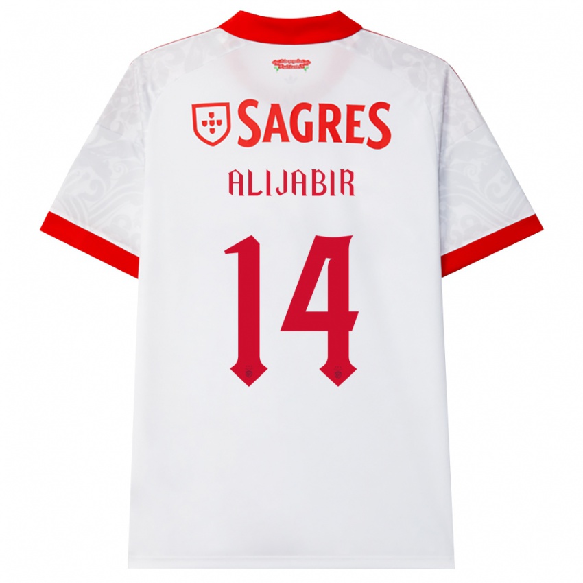 ילדים Sheikhan Alijabir #14 לבן אדום צהוב הרחק ג'רזי 2026/27 חולצה קצרה