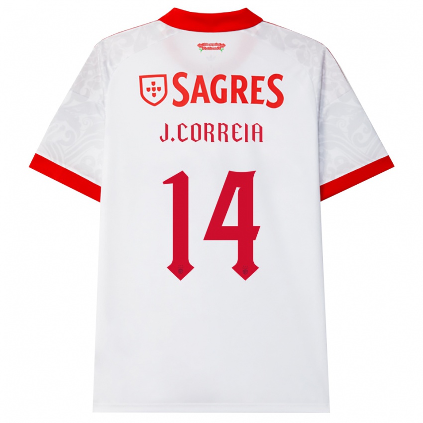 ילדים Juvenal Correia #14 לבן אדום צהוב הרחק ג'רזי 2026/27 חולצה קצרה