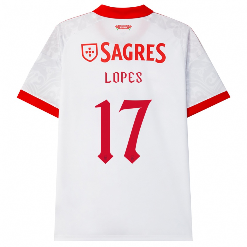 ילדים Simão Lopes #17 לבן אדום צהוב הרחק ג'רזי 2026/27 חולצה קצרה