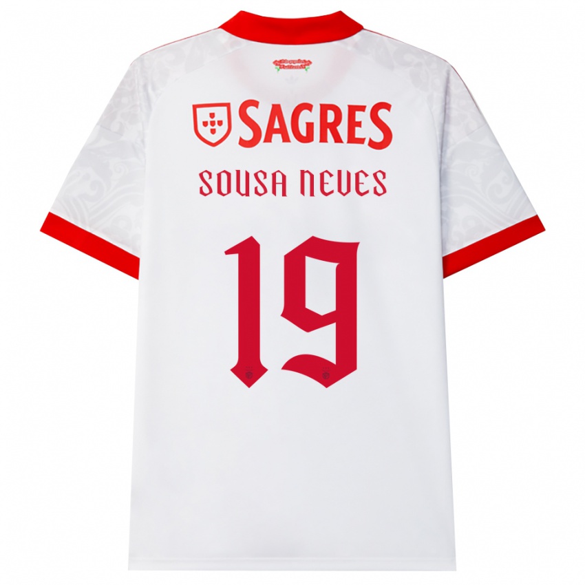 ילדים Dilan Alison Sousa Neves #19 לבן אדום צהוב הרחק ג'רזי 2026/27 חולצה קצרה