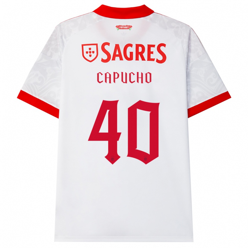 ילדים João Capucho #40 לבן אדום צהוב הרחק ג'רזי 2026/27 חולצה קצרה