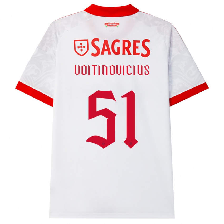 ילדים Arnas Voitinovicius #51 לבן אדום צהוב הרחק ג'רזי 2026/27 חולצה קצרה