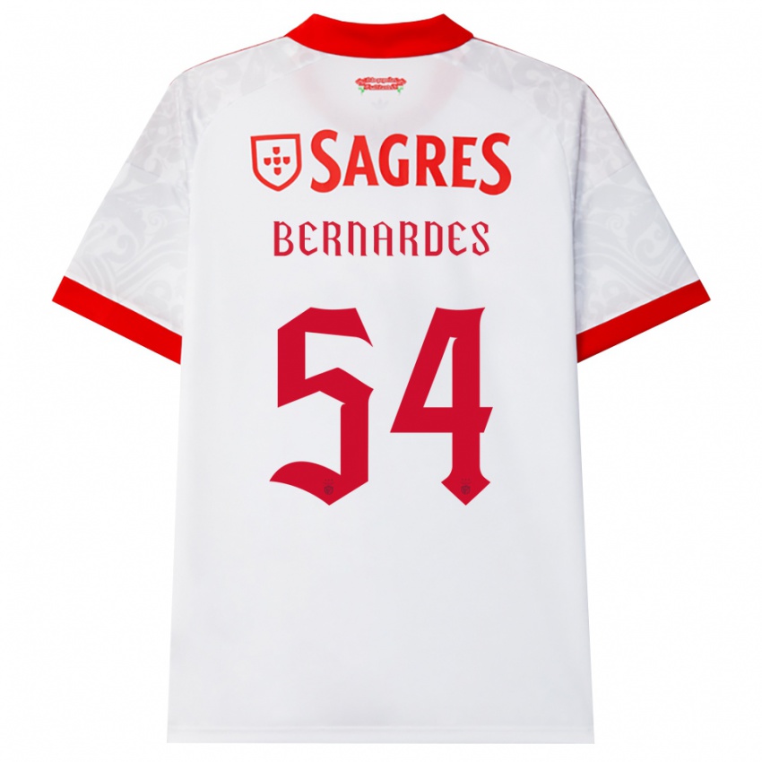 ילדים Bernardes #54 לבן אדום צהוב הרחק ג'רזי 2026/27 חולצה קצרה