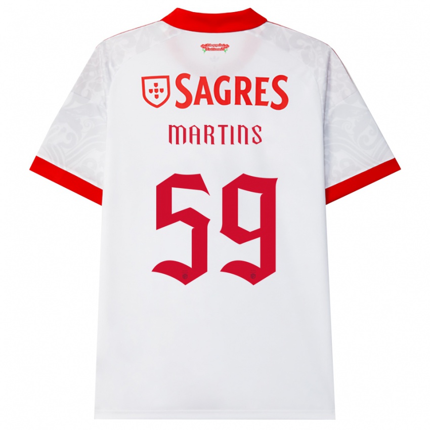 ילדים Leandro Martins #59 לבן אדום צהוב הרחק ג'רזי 2026/27 חולצה קצרה