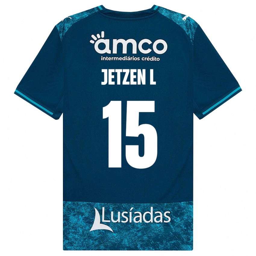 ילדים Jetzen Lopez #15 אפור כהה טורקיז בינוני הרחק ג'רזי 2026/27 חולצה קצרה