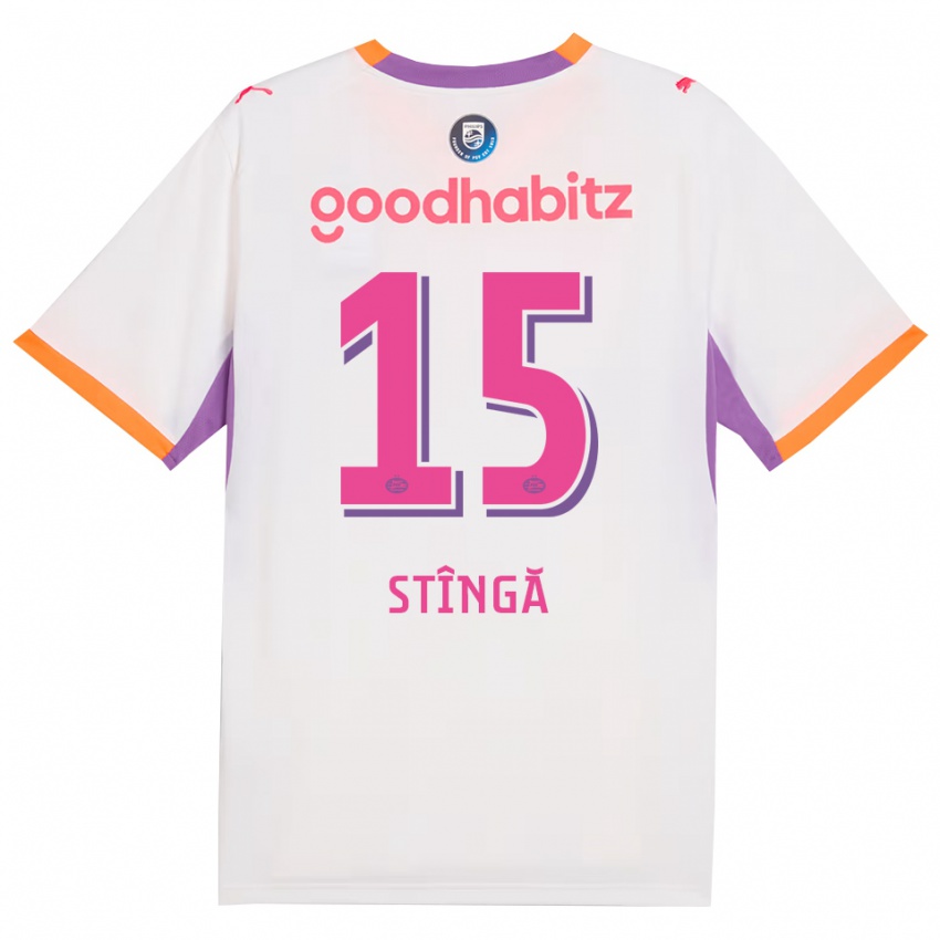 ילדים Lucas Stîngă #15 לבן סגול כתום הרחק ג'רזי 2026/27 חולצה קצרה
