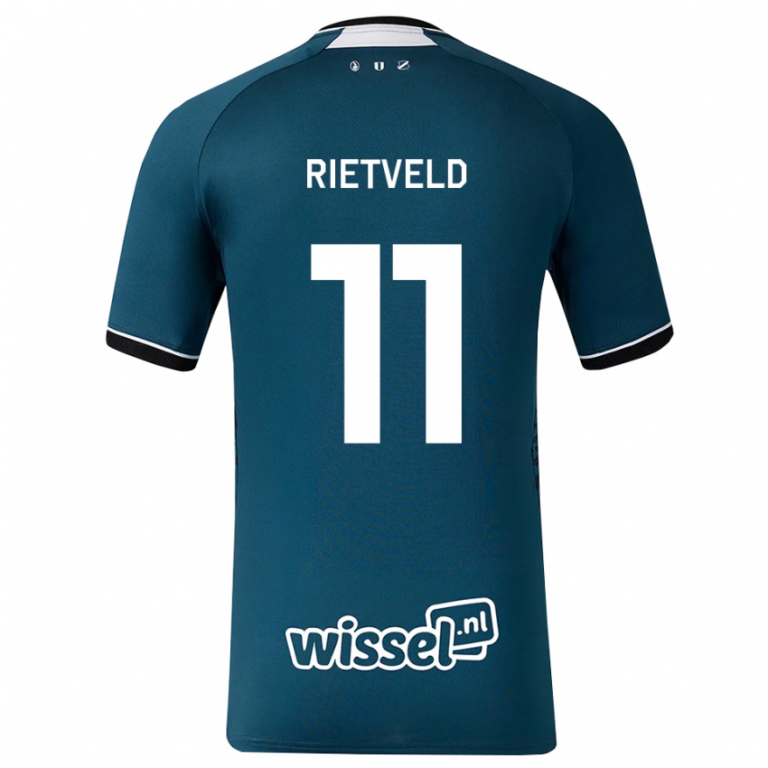 ילדים Levi Rietveld #11 אפור כהה לבן הרחק ג'רזי 2026/27 חולצה קצרה