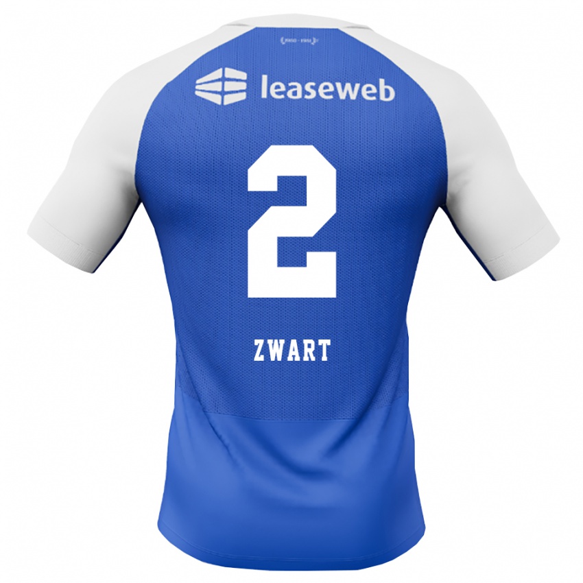 ילדים Jesper Zwart #2 כחול דודוד אדום לבן הרחק ג'רזי 2026/27 חולצה קצרה