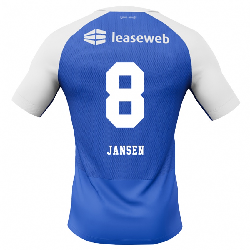 ילדים Jim Jansen #8 כחול דודוד אדום לבן הרחק ג'רזי 2026/27 חולצה קצרה