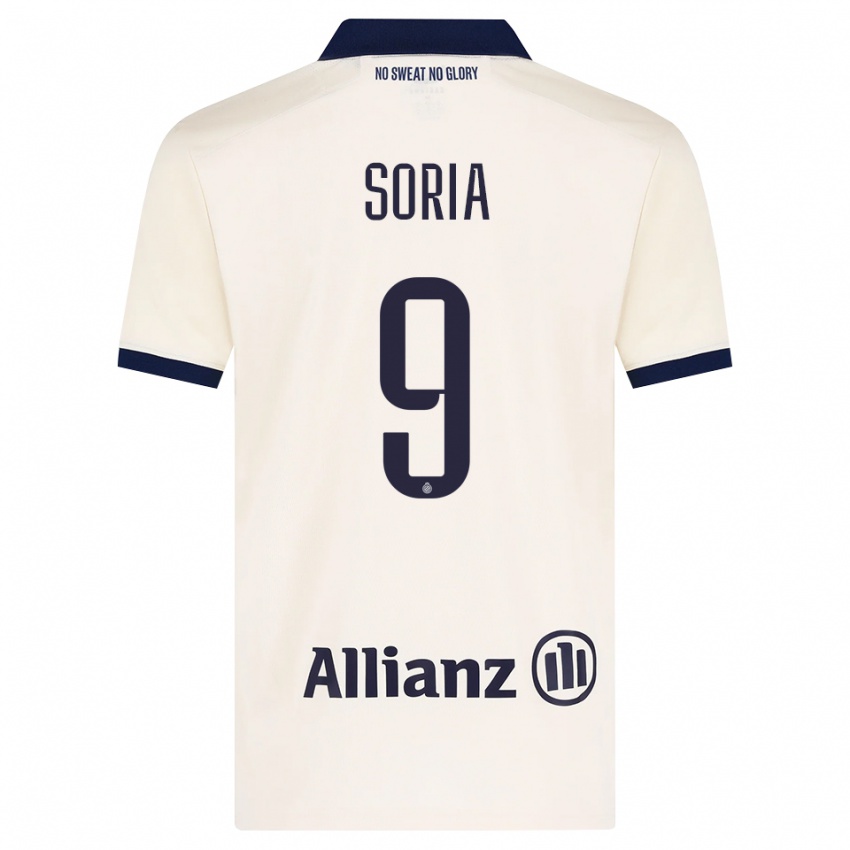 ילדים Matteo Soria #9 בז' שחור הרחק ג'רזי 2026/27 חולצה קצרה