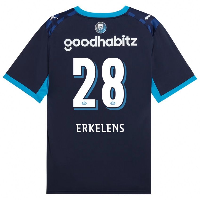 ילדים Kwint Erkelens #28 כחול דודוד כחול רויאל ג'רזי קיט שלישי 2026/27 חולצה קצרה