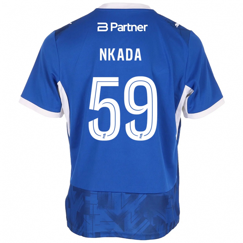 ילדים Timothé Nkada #59 כחול בינוני לבן ג'רזי ביתית 2026/27 חולצה קצרה