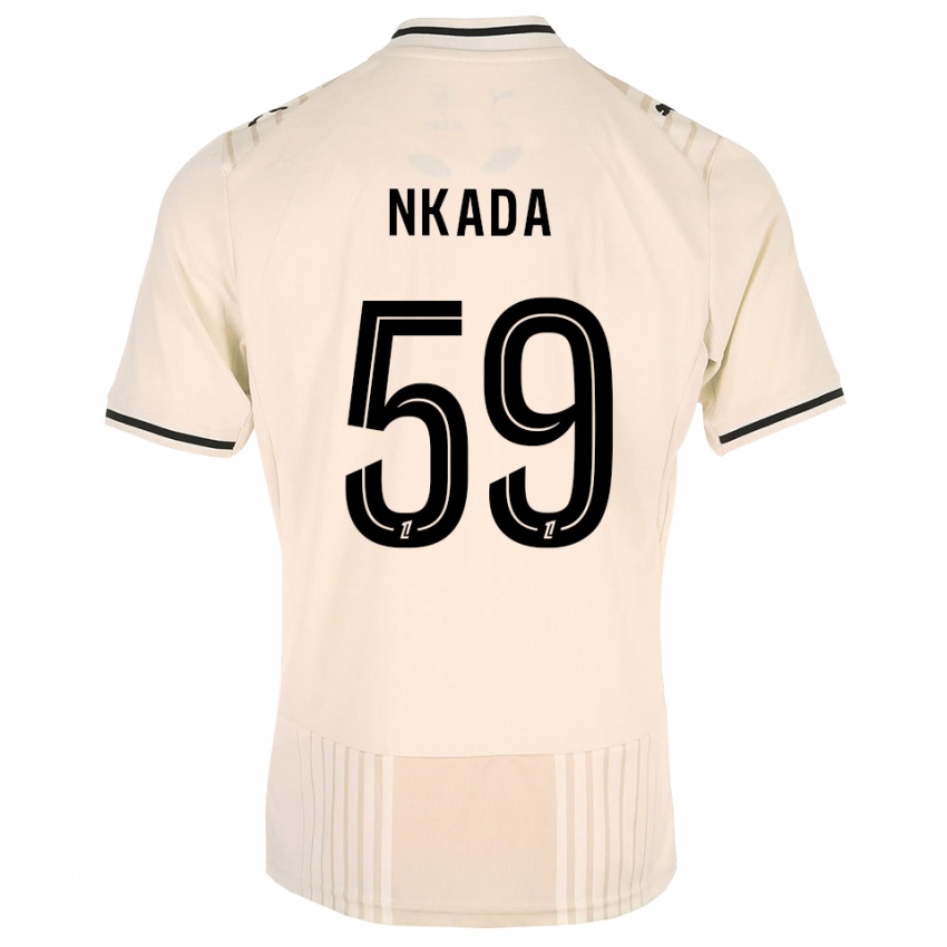 ילדים Timothé Nkada #59 תחרה ישנה שחור לבן עתיק הרחק ג'רזי 2026/27 חולצה קצרה