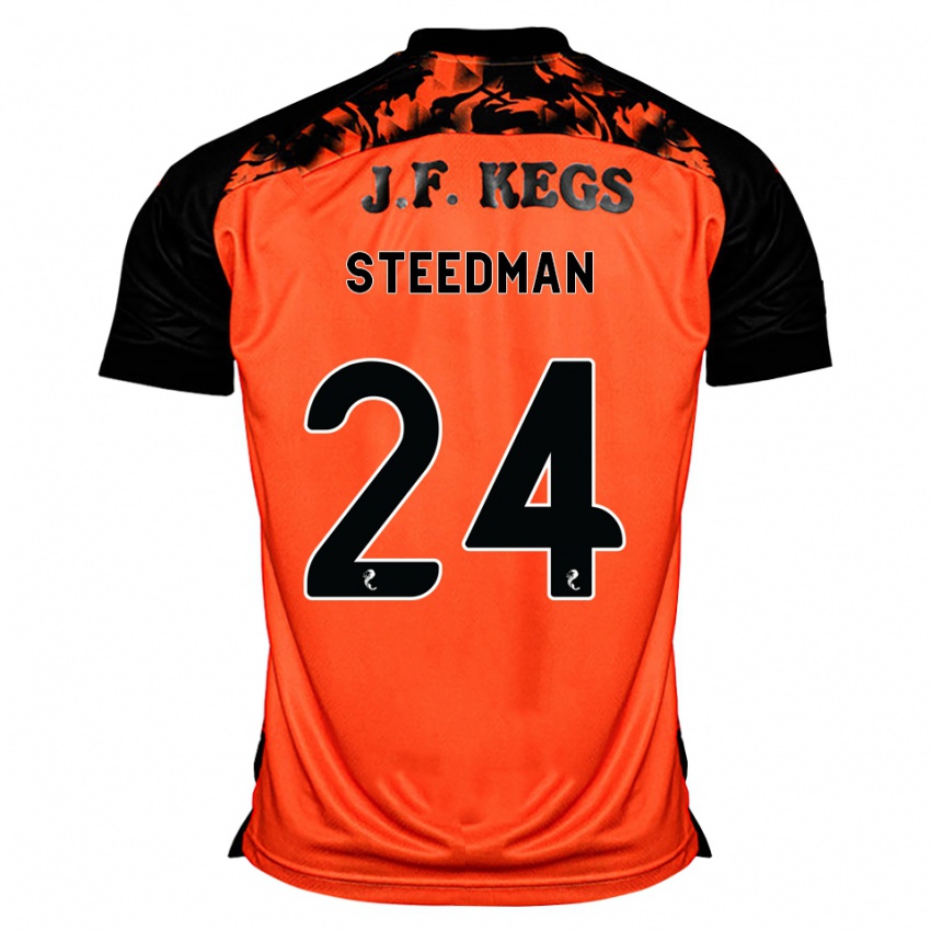 גברים Laura Steedman #24 כתום שחור לבן ג'רזי ביתית 2026/27 חולצה קצרה