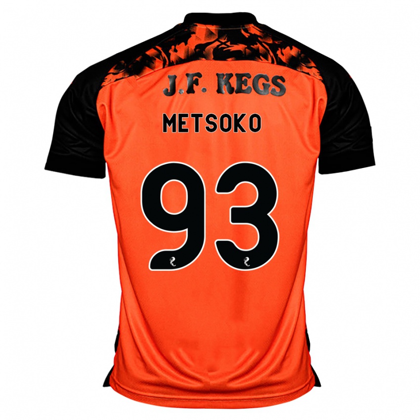 גברים Idjessi Metsoko #93 כתום שחור לבן ג'רזי ביתית 2026/27 חולצה קצרה