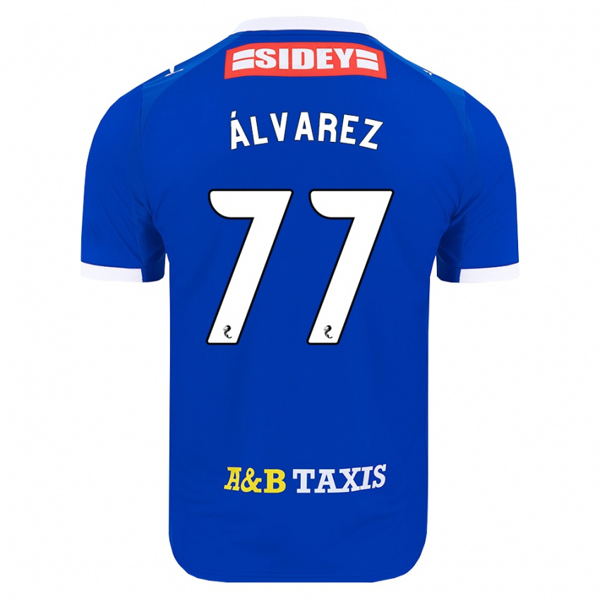 גברים Unax Álvarez #77 כחול אדום צהוב ג'רזי ביתית 2026/27 חולצה קצרה