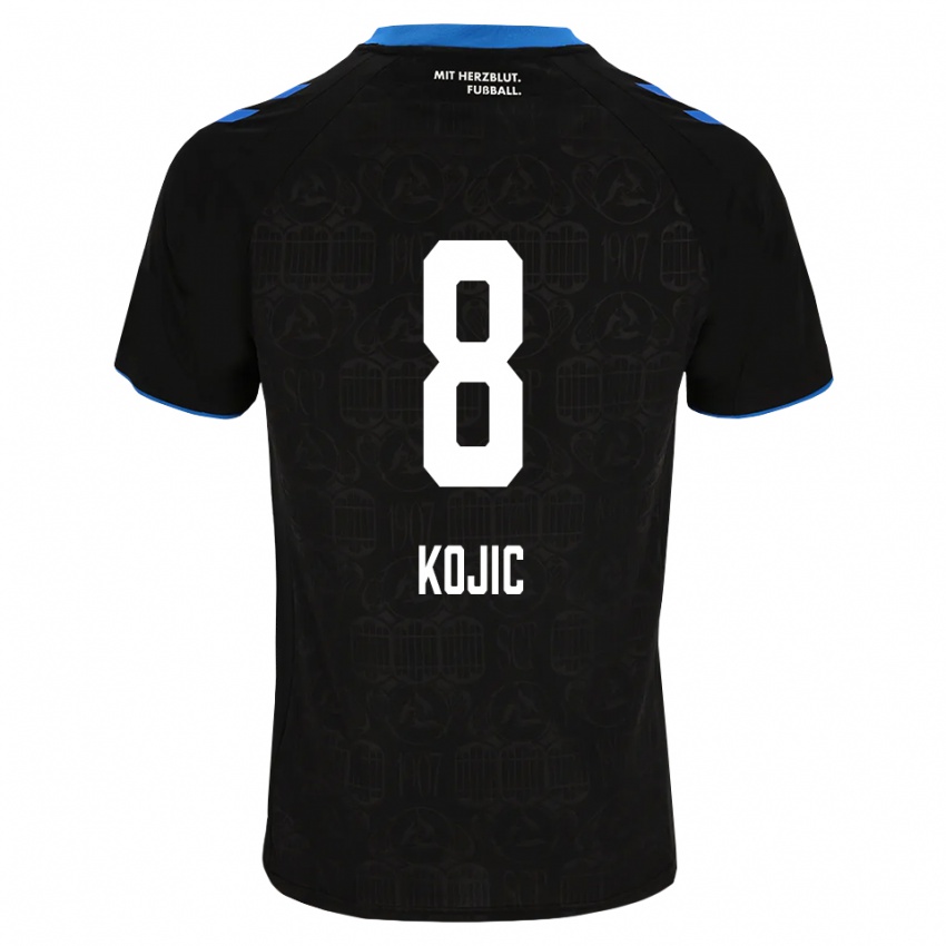 גברים Medin Kojic #8 שחור לבן אדום ג'רזי ביתית 2026/27 חולצה קצרה