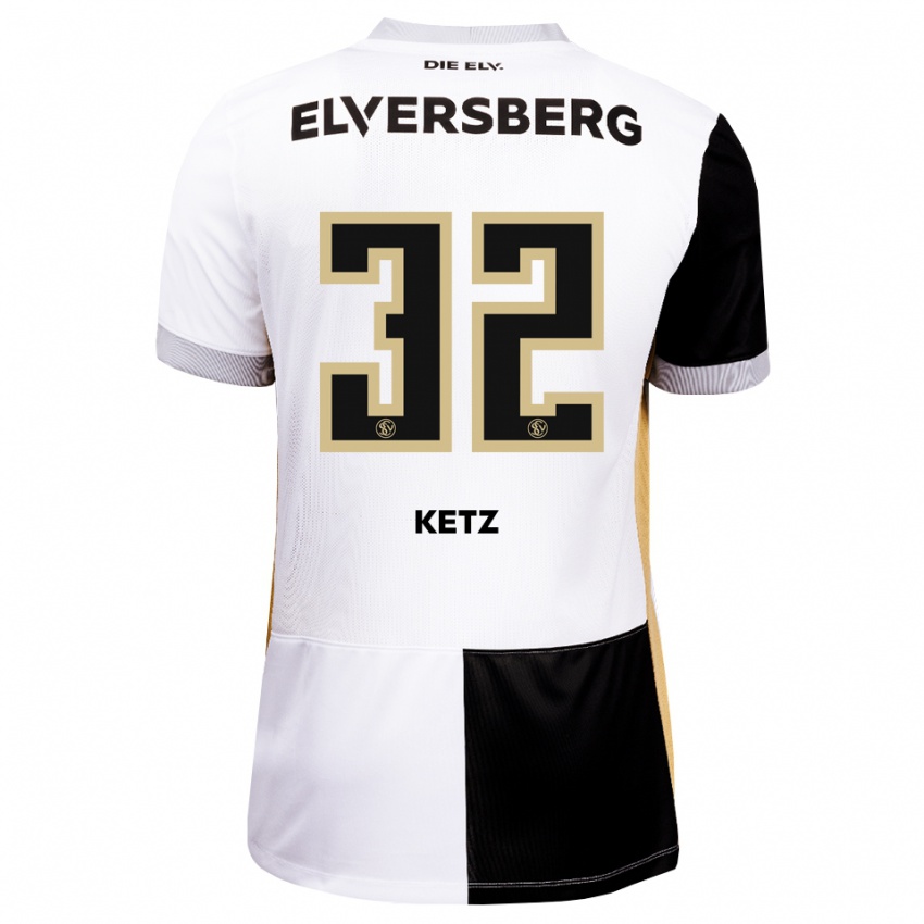 גברים Maas Ketz #32 שחור לבן חום ג'רזי ביתית 2026/27 חולצה קצרה