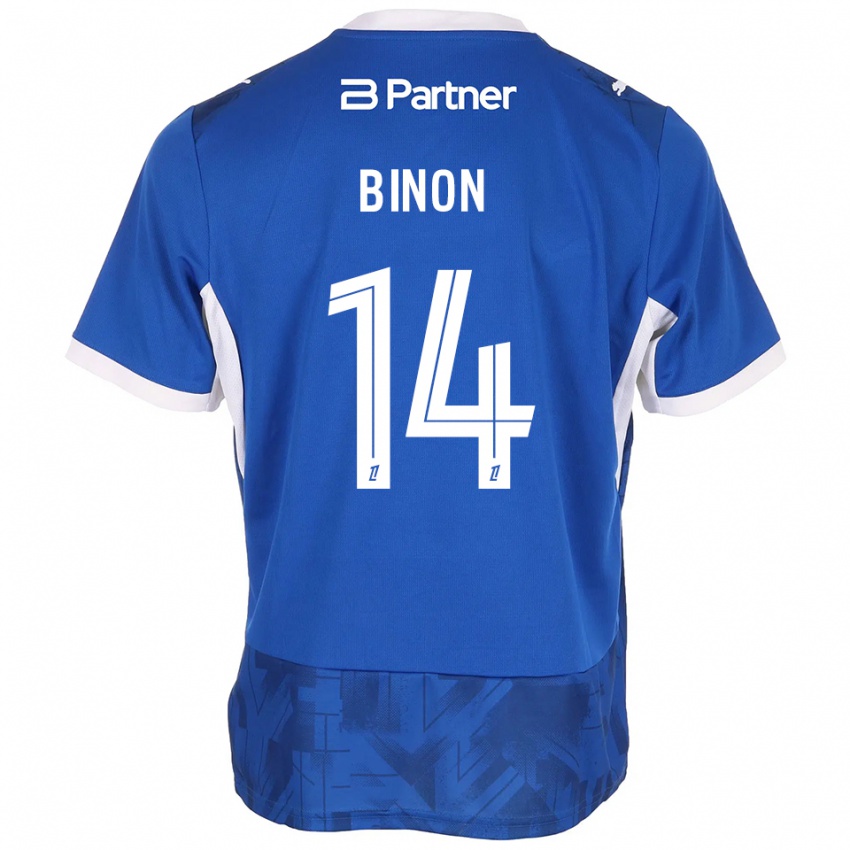 גברים Théo Binon #14 כחול בינוני לבן ג'רזי ביתית 2026/27 חולצה קצרה