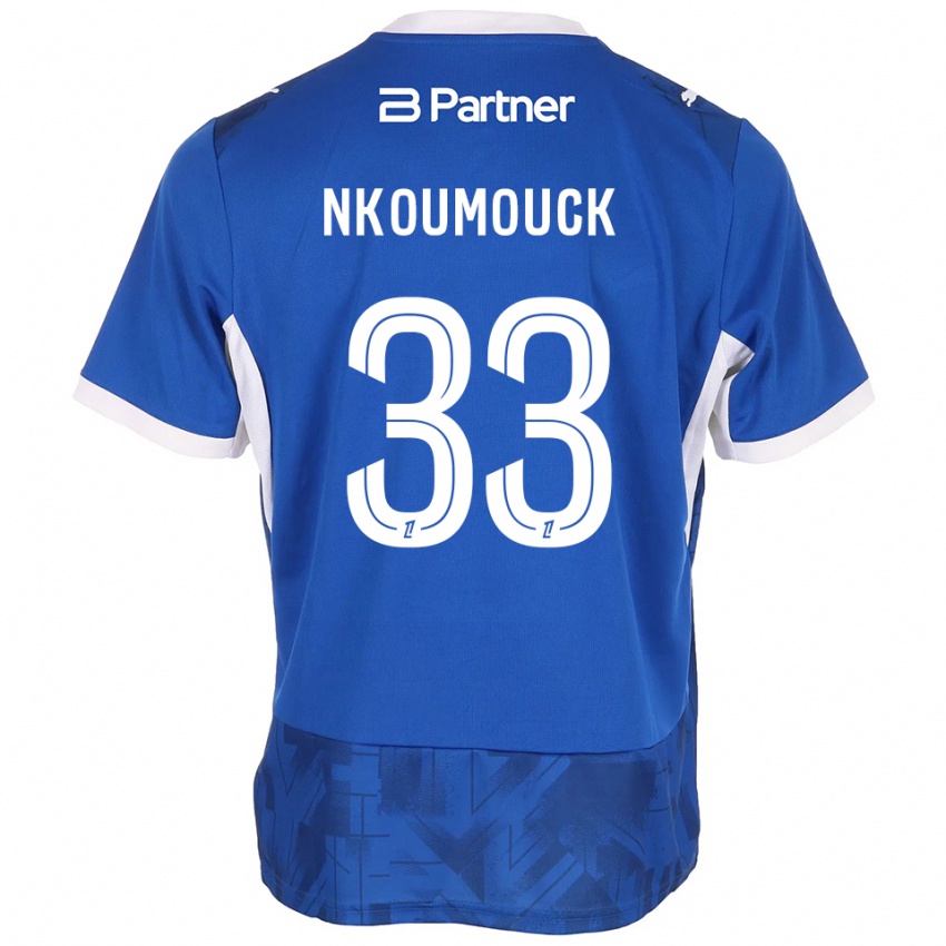 גברים Marc-Anthony Nkoumouck #33 כחול בינוני לבן ג'רזי ביתית 2026/27 חולצה קצרה