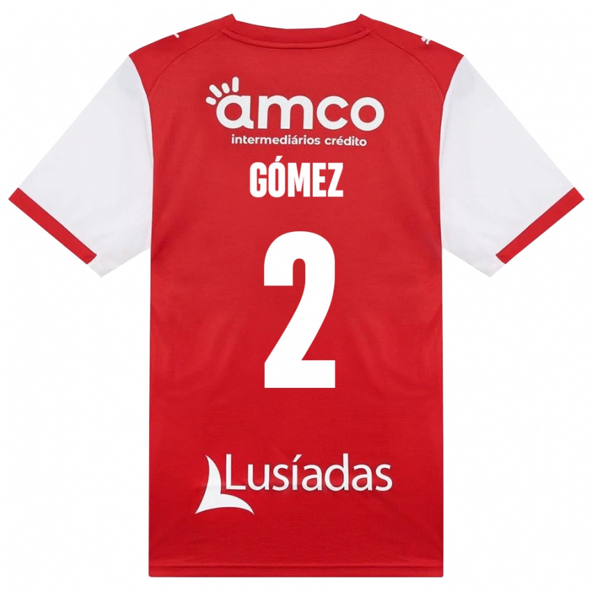 גברים Víctor Gómez #2 לבן אדום שחור ג'רזי ביתית 2026/27 חולצה קצרה