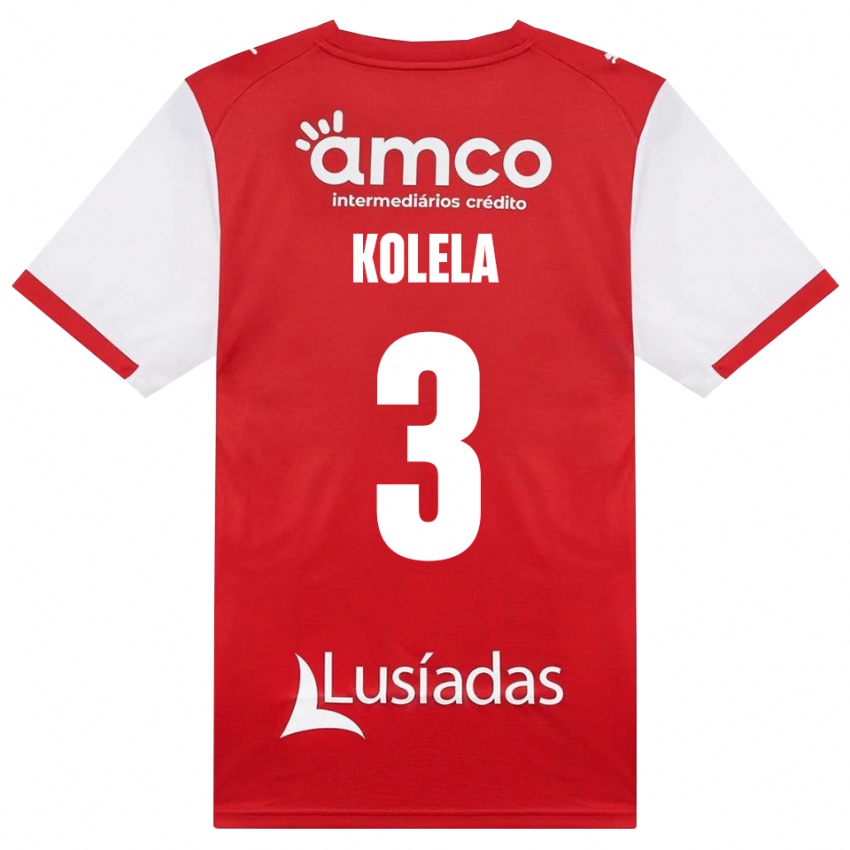 גברים Kyllian Kolela #3 לבן אדום שחור ג'רזי ביתית 2026/27 חולצה קצרה