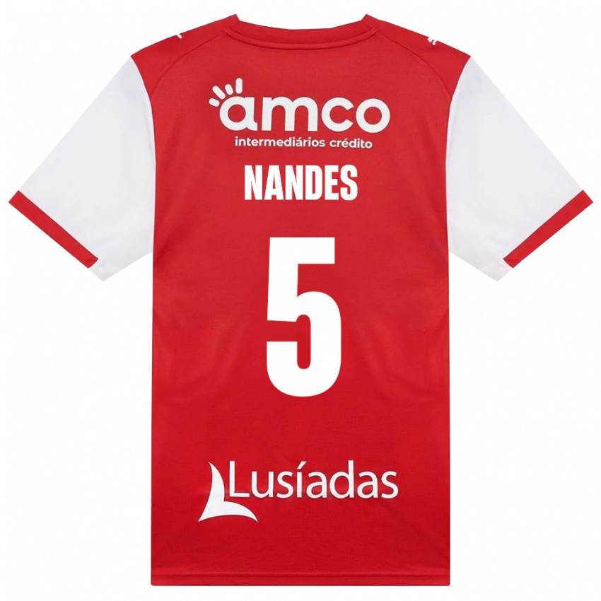 גברים Nandes #5 לבן אדום שחור ג'רזי ביתית 2026/27 חולצה קצרה