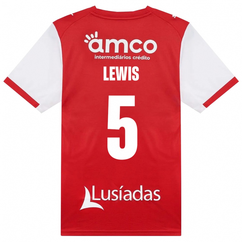 גברים Leah Lewis #5 לבן אדום שחור ג'רזי ביתית 2026/27 חולצה קצרה