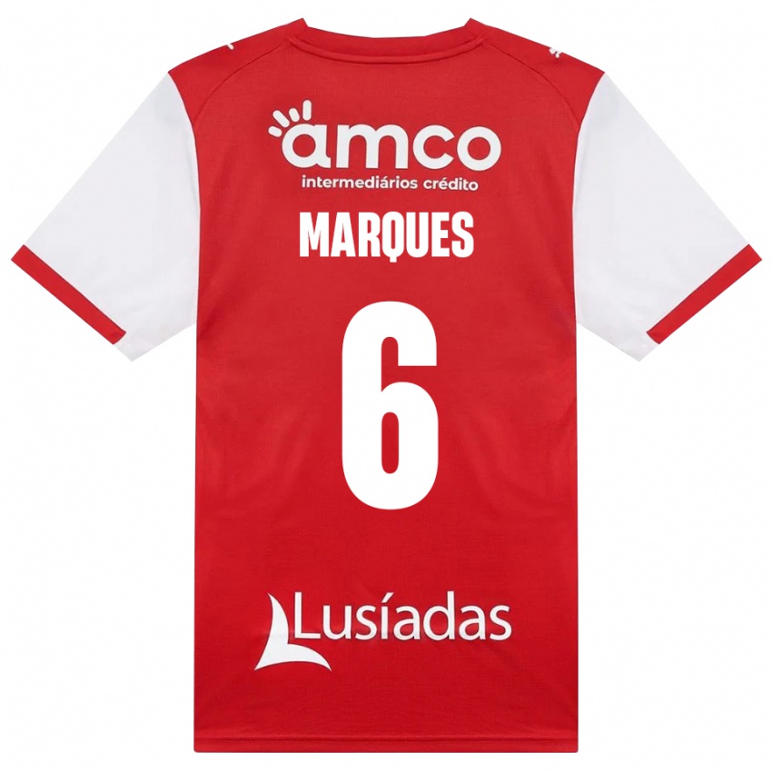 גברים Rodrigo Marques #6 לבן אדום שחור ג'רזי ביתית 2026/27 חולצה קצרה