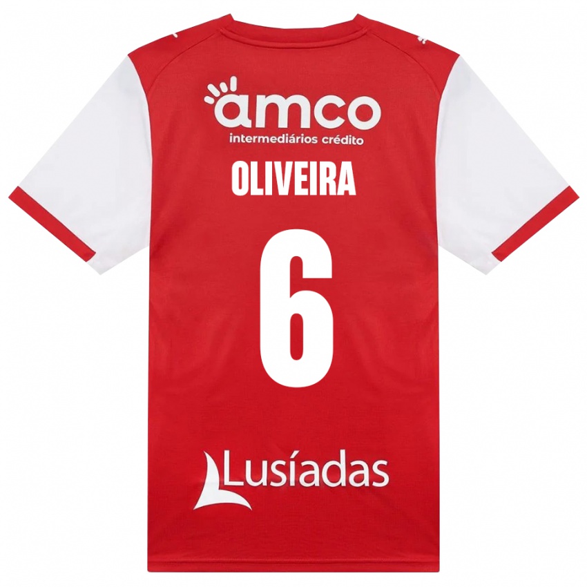 גברים Afonso Oliveira #6 לבן אדום שחור ג'רזי ביתית 2026/27 חולצה קצרה