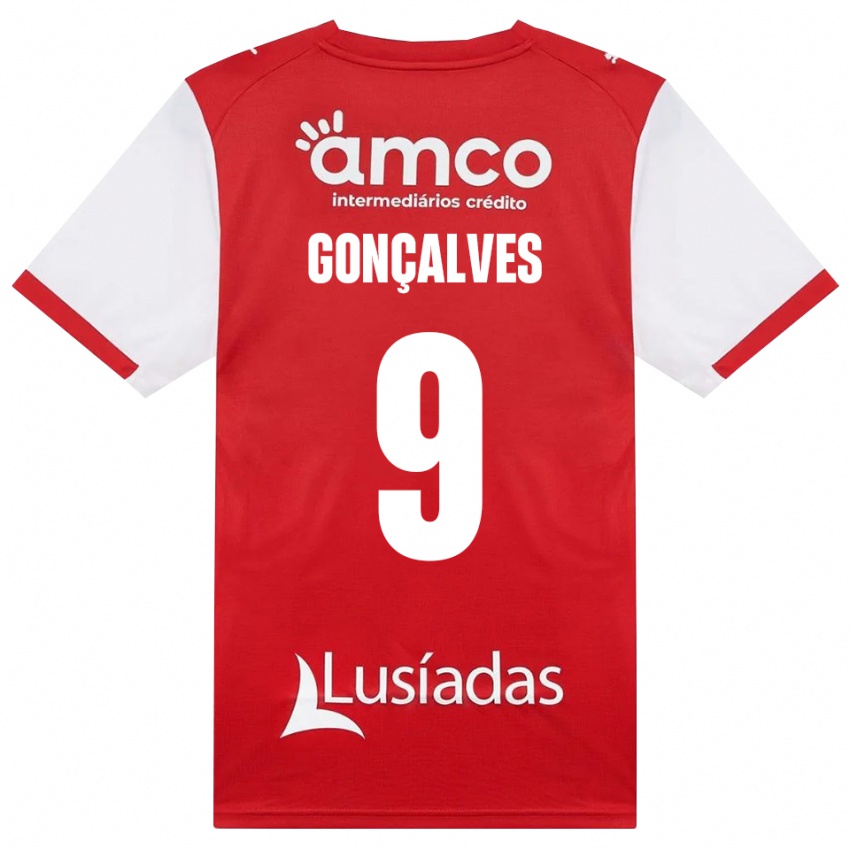 גברים João Gonçalves #9 לבן אדום שחור ג'רזי ביתית 2026/27 חולצה קצרה