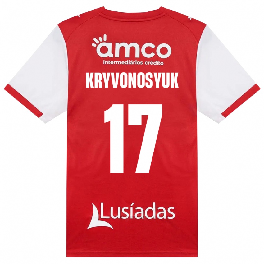 גברים Leonardo Kryvonosyuk #17 לבן אדום שחור ג'רזי ביתית 2026/27 חולצה קצרה