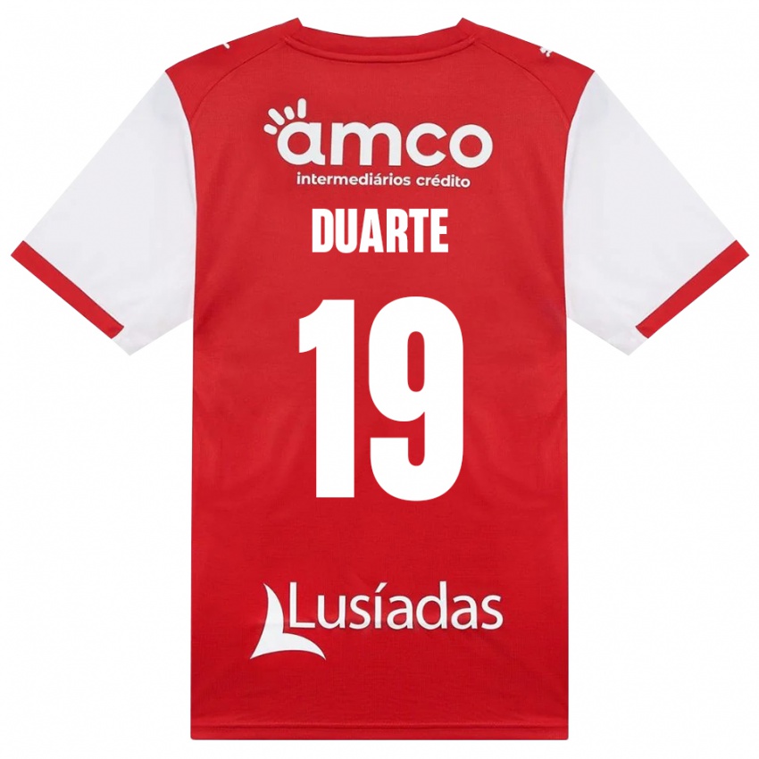 גברים João Duarte #19 לבן אדום שחור ג'רזי ביתית 2026/27 חולצה קצרה