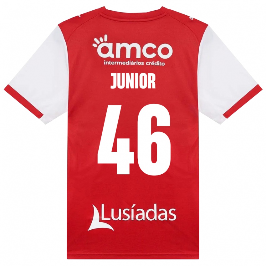 גברים Mário Junior #46 לבן אדום שחור ג'רזי ביתית 2026/27 חולצה קצרה