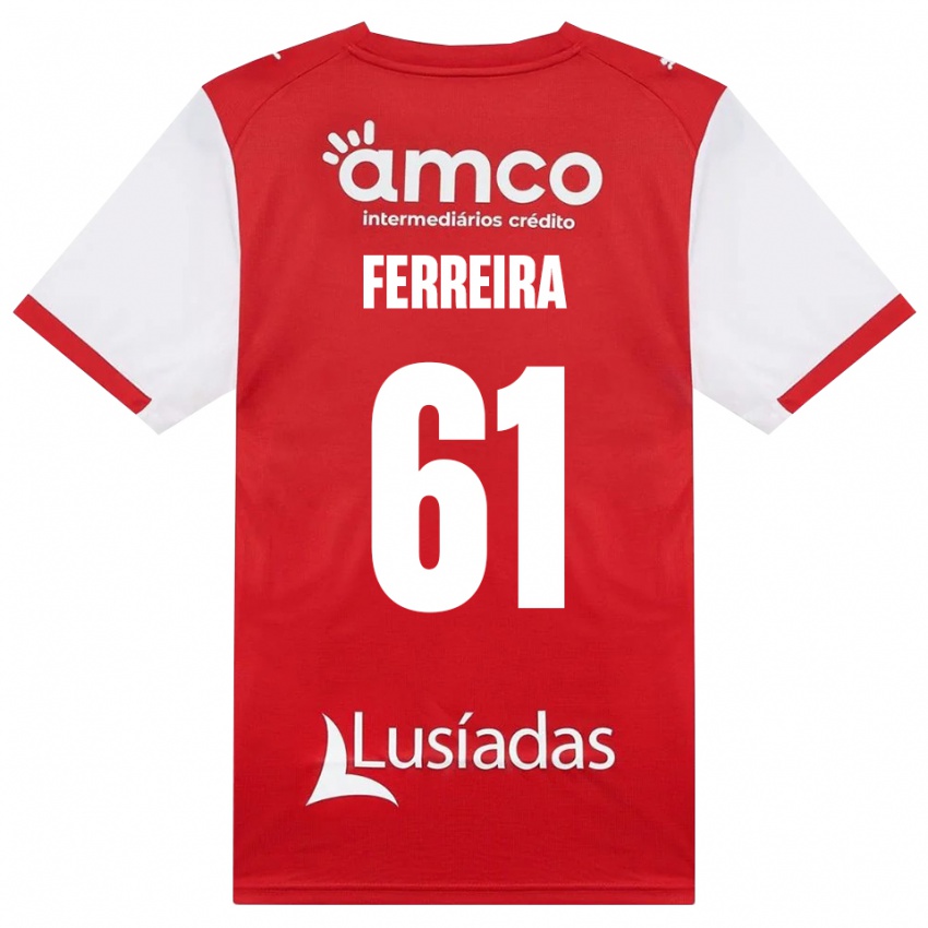 גברים Tiago Ferreira #61 לבן אדום שחור ג'רזי ביתית 2026/27 חולצה קצרה