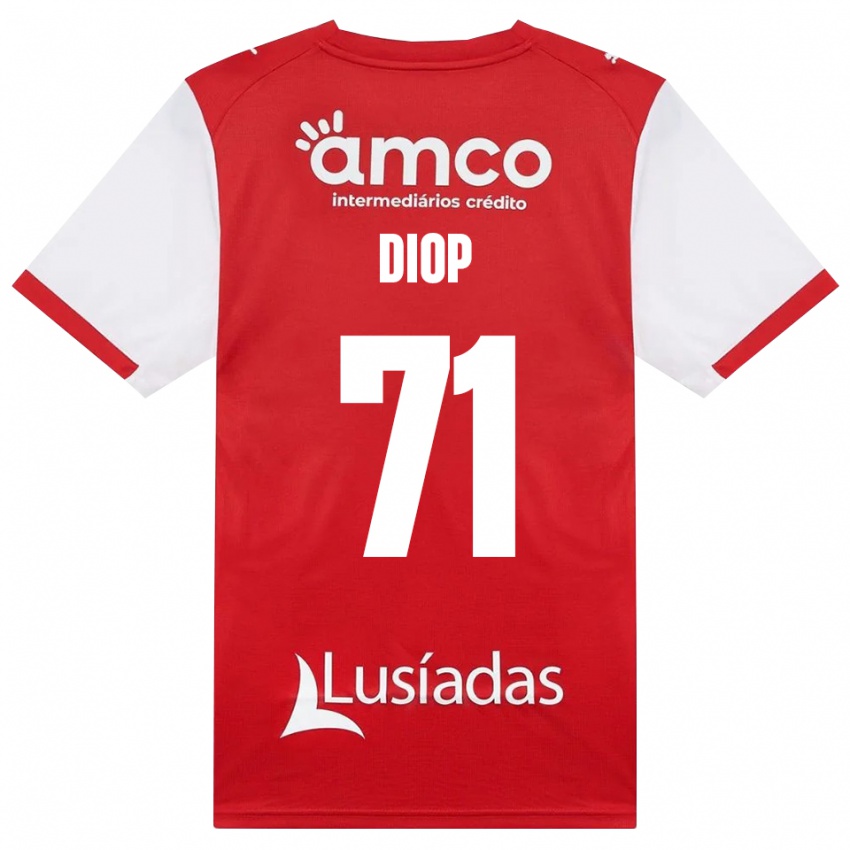 גברים Mamadou Diop #71 לבן אדום שחור ג'רזי ביתית 2026/27 חולצה קצרה