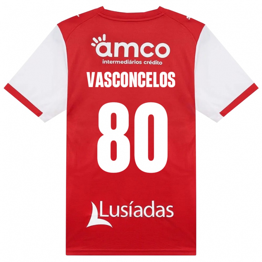 גברים Vasconcelos #80 לבן אדום שחור ג'רזי ביתית 2026/27 חולצה קצרה