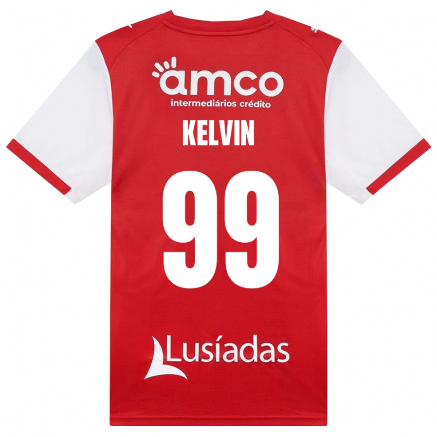 גברים Kauan Kelvin #99 לבן אדום שחור ג'רזי ביתית 2026/27 חולצה קצרה