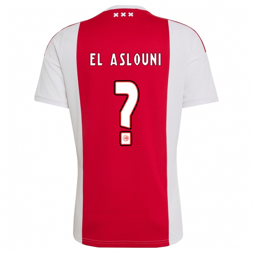 גברים Achraf El Aslouni #0 אדום לבן צהוב ג'רזי ביתית 2026/27 חולצה קצרה