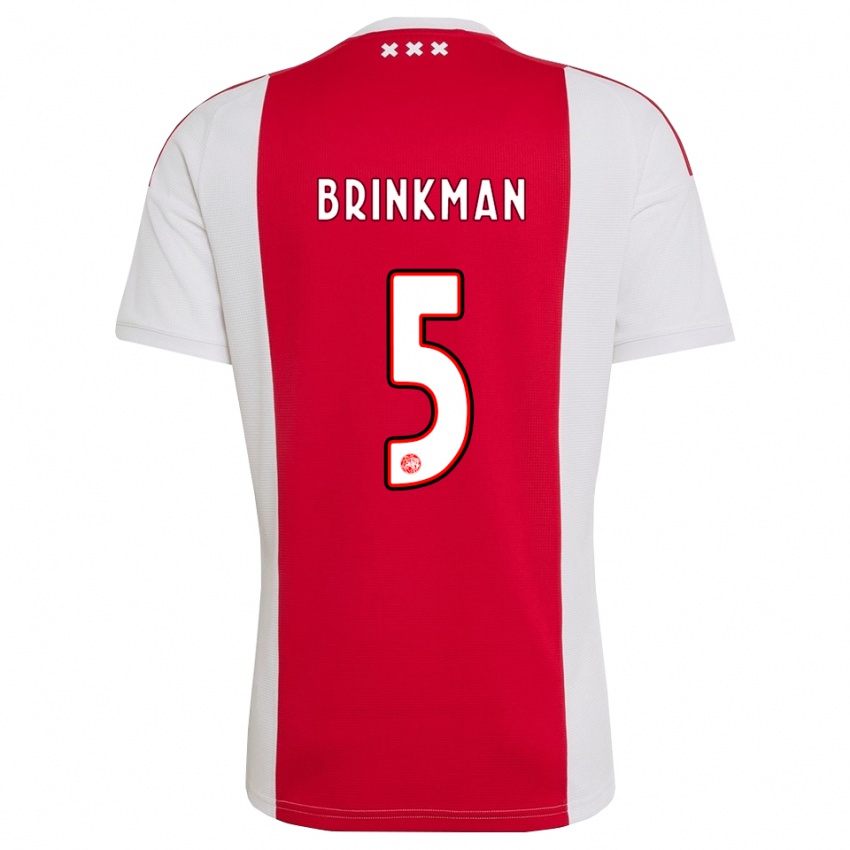 גברים Tim Brinkman #5 אדום לבן צהוב ג'רזי ביתית 2026/27 חולצה קצרה