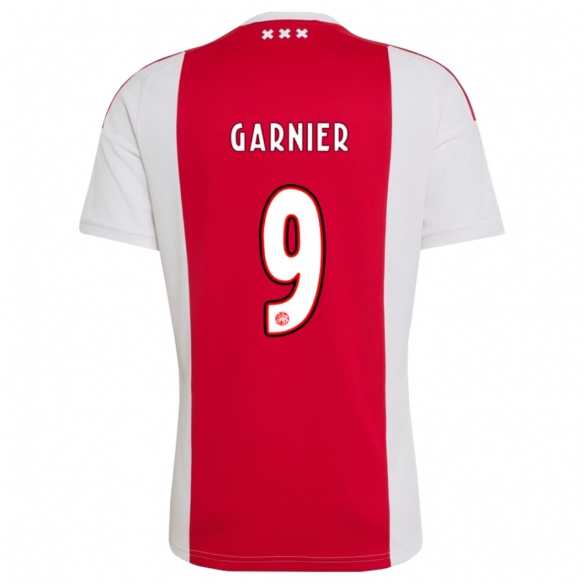 גברים Roméo Garnier #9 אדום לבן צהוב ג'רזי ביתית 2026/27 חולצה קצרה