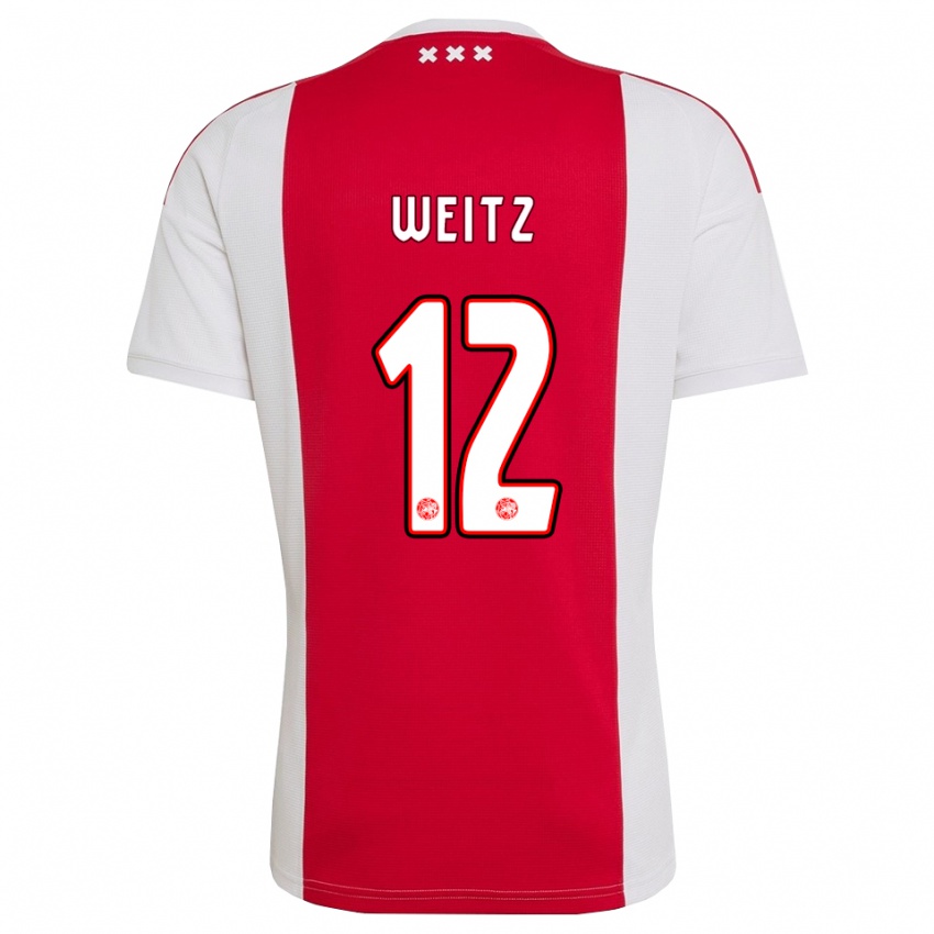 גברים Axel Weitz #12 אדום לבן צהוב ג'רזי ביתית 2026/27 חולצה קצרה