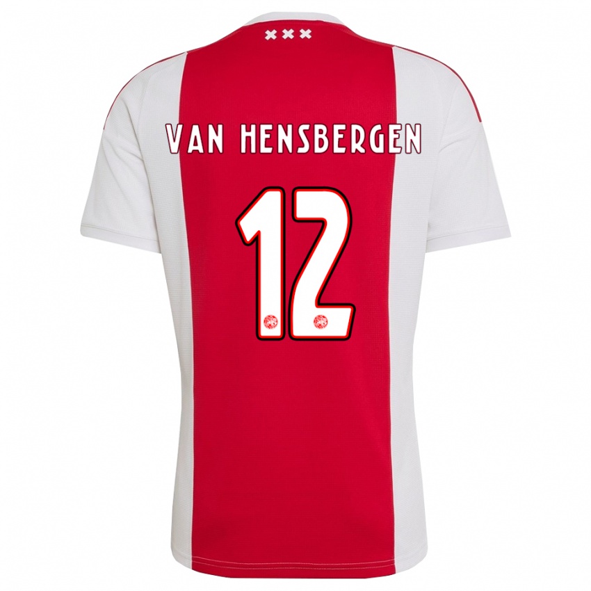 גברים Jade Van Hensbergen #12 אדום לבן צהוב ג'רזי ביתית 2026/27 חולצה קצרה