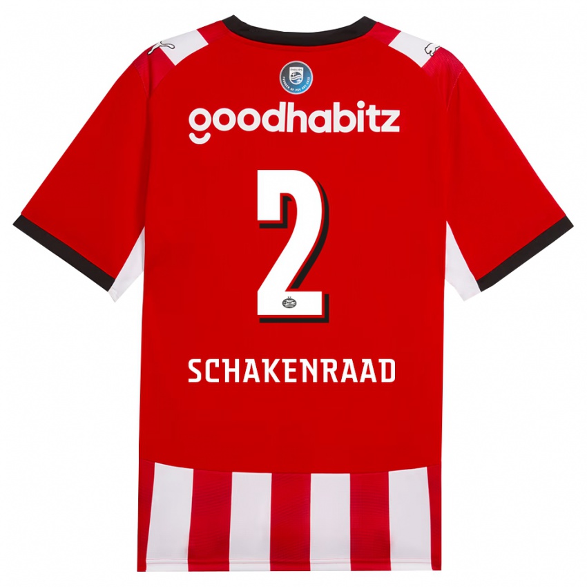 גברים Loek Schakenraad #2 אדום לבן שחור ג'רזי ביתית 2026/27 חולצה קצרה