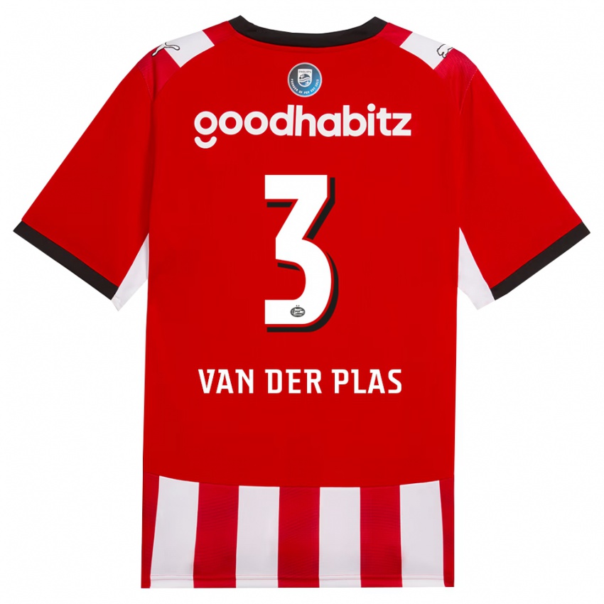 גברים Sven Van Der Plas #3 אדום לבן שחור ג'רזי ביתית 2026/27 חולצה קצרה