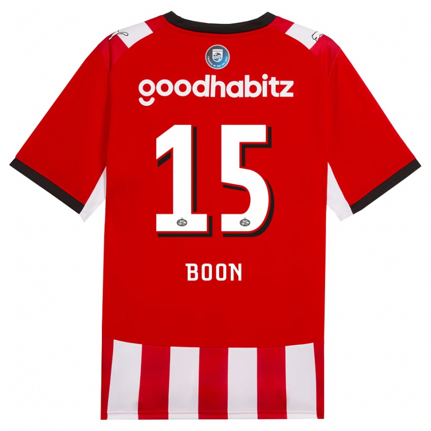 גברים Rens Boon #15 אדום לבן שחור ג'רזי ביתית 2026/27 חולצה קצרה